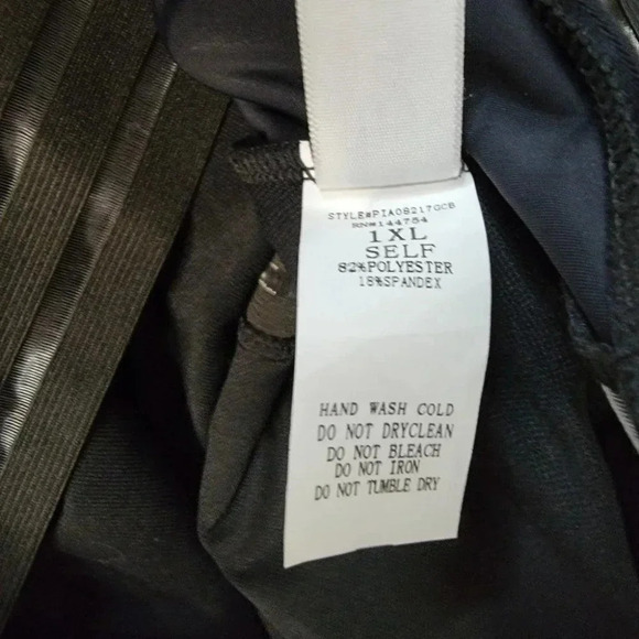 DAVI & Dani Black Criss Cross See Through Strap One Piece Swim Suit Womens 1XL‎ - Picture 4 of 4